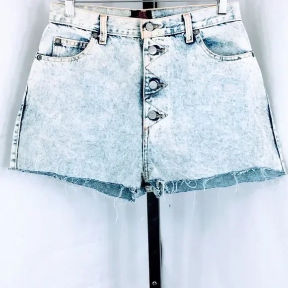Vintage Pants - Sasson Women Denim Shorts 80s Vintage Acid Wash Button Fly Cut Off Shorts Sz 29